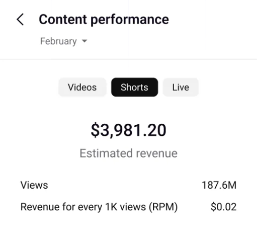Depoimento de visualizações